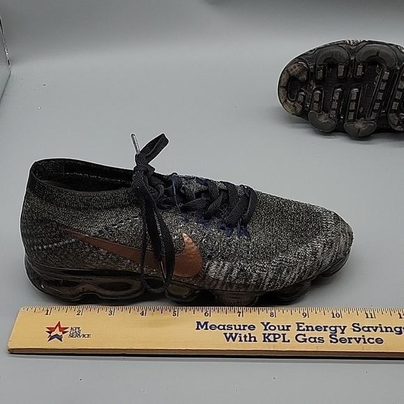 Nike Air Vapormax Flyknit Explorer Grey Black Rose Gold Size 10 Rare - Picture 9 of 11